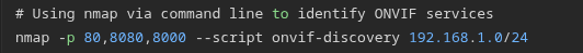 Network scanning command
